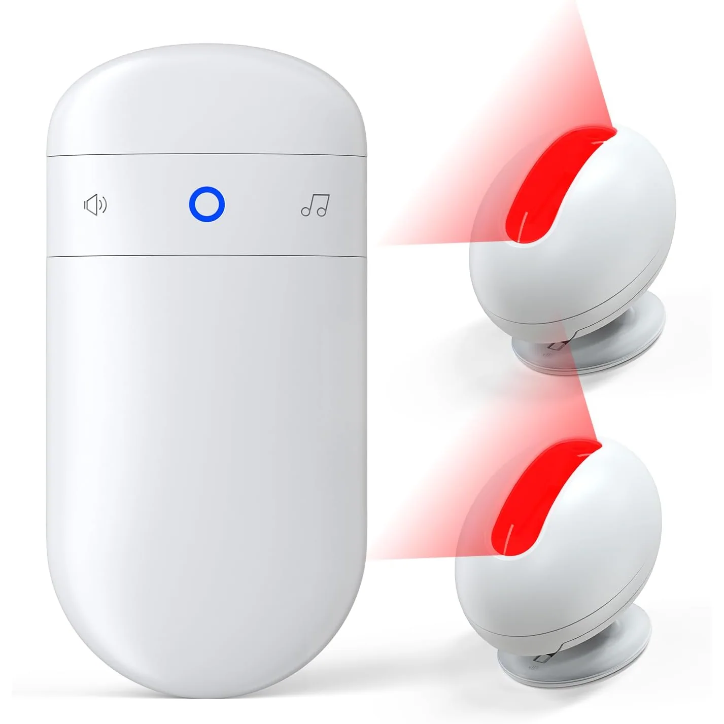 SECRUI Motion Sensor Chime, white, 2 sensors + 1 receiver
