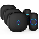Black, 2 buttons + 3 receivers
