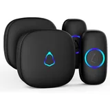 Black, 2 buttons + 2 receivers