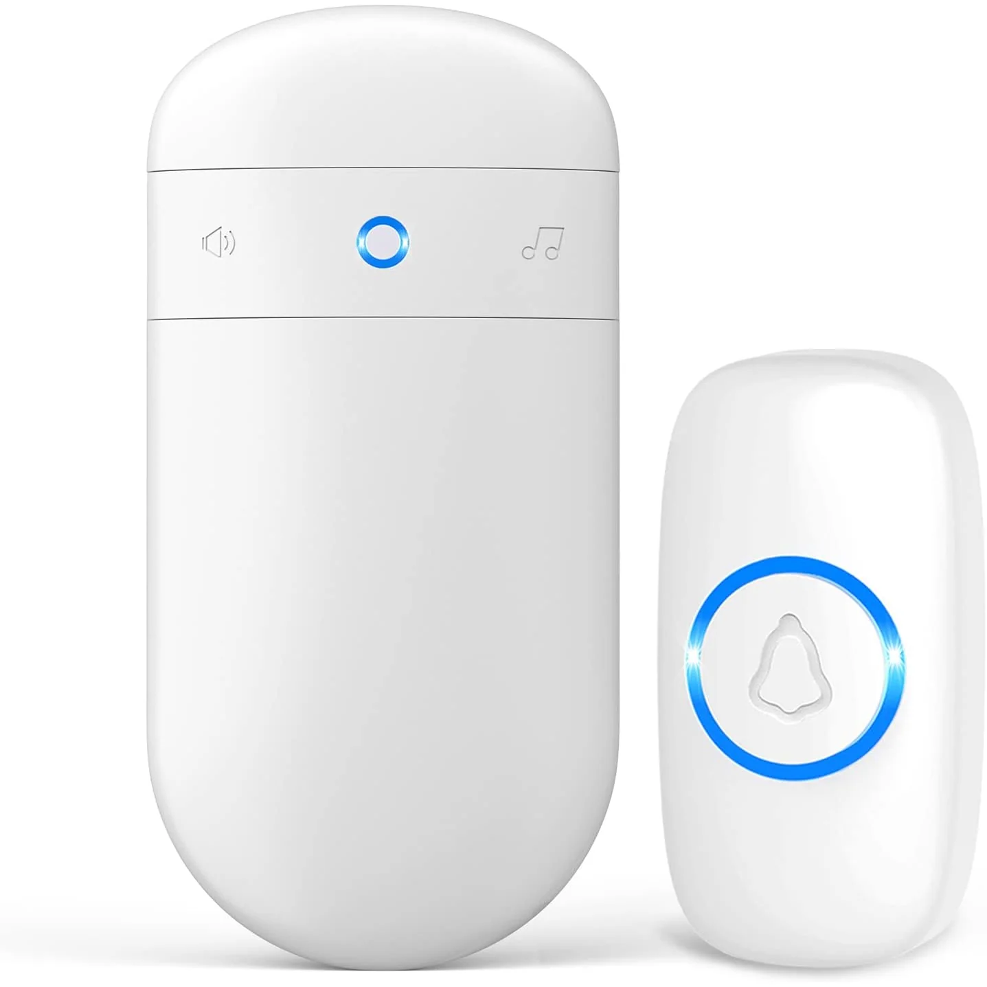 SECRUI Capsule Wireless Doorbell, white, 1 button + 1 receiver