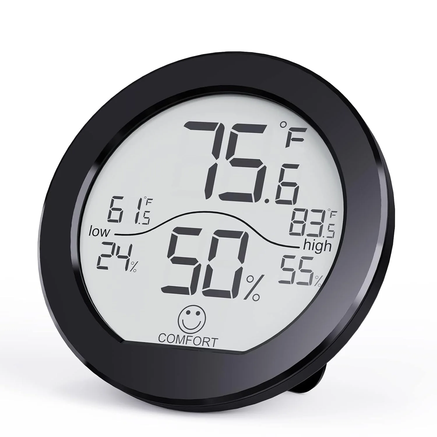 SECRUI KR-TH1 Room Thermometer and Hygrometer, black, 1-pack